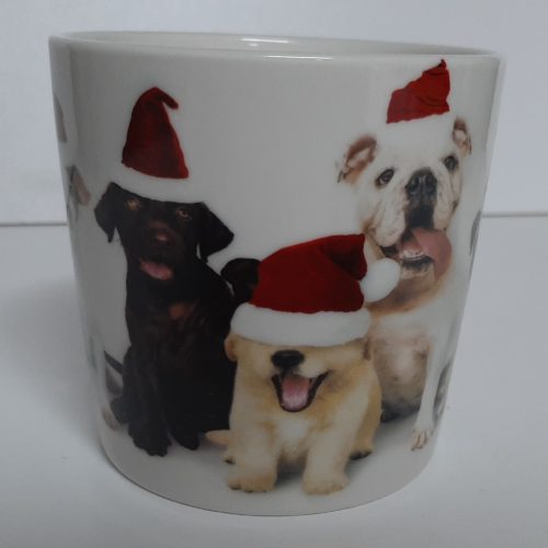 Kerst mok honden pups met kerst muts-V2