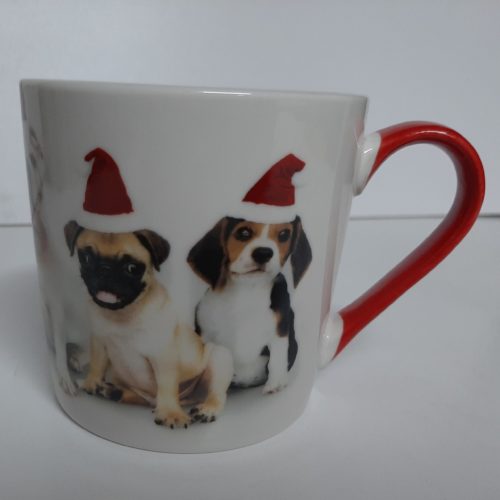 Kerst mok honden pups met kerst muts-V2