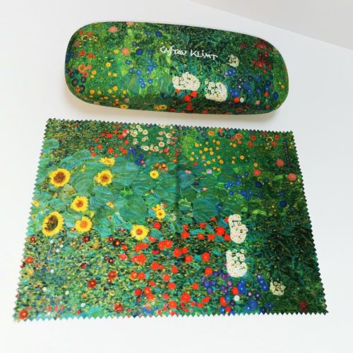 Luxe brillenkoker met poetsdoek Gustav Klimt Boerentuin