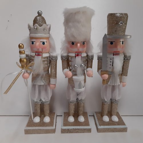 Notenkrakers kerst set van 3 goudkleurig
