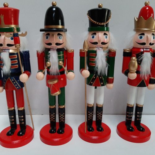 Notenkrakers kerst set van 4 kleurrijk en van hout