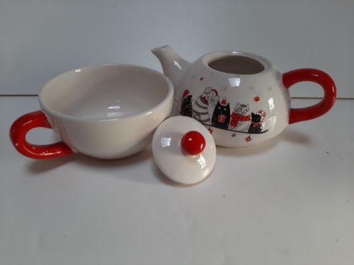 Tea for one set Christmas cats - kerst katten