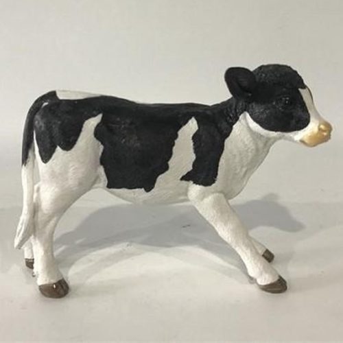 Beeld koe zwart wit staand 12cm hoog