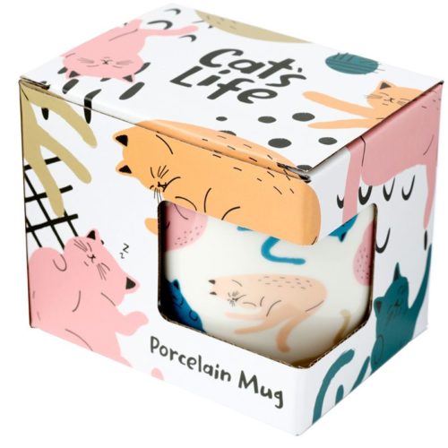 Mok katten cats life van porselein