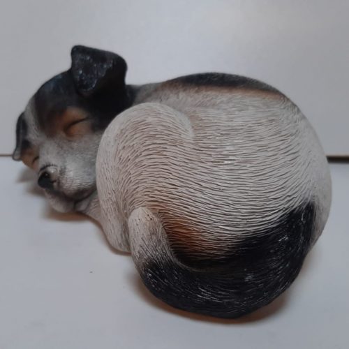 Jack russel pup zwart wit beeldje 20 cm breed