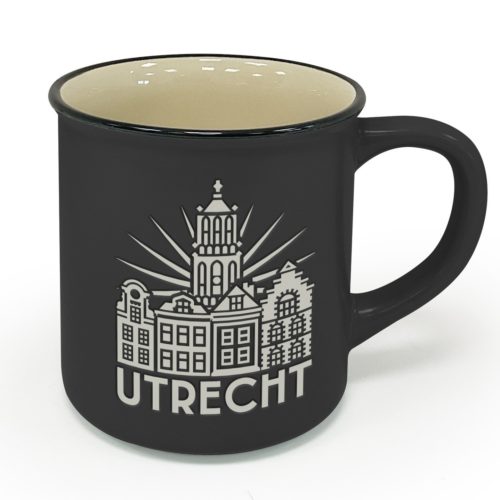 Koffiemok Utrecht in zwart en wit