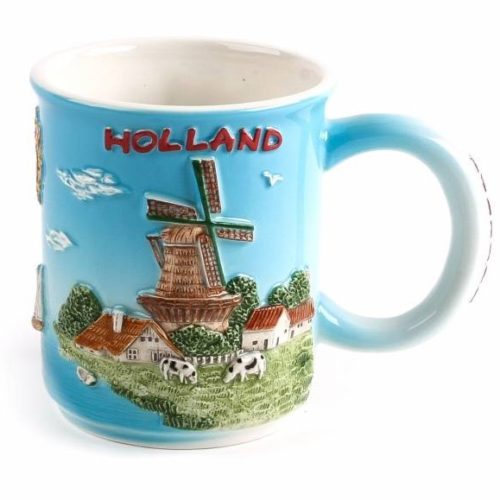 Mok Holland Zuiderzee met molen en koeien