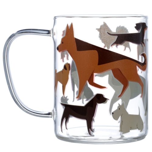 Theeglas met honden print