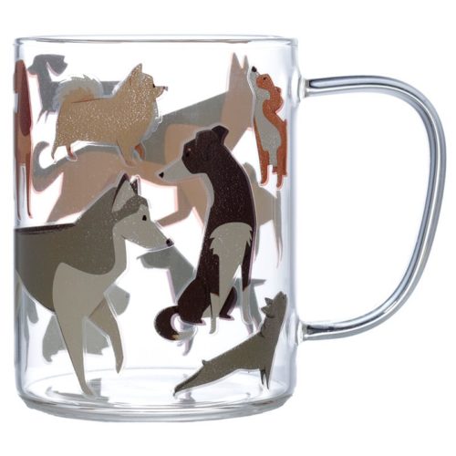 Theeglas met honden print