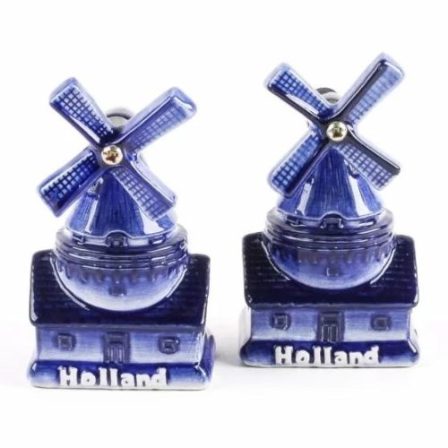 Peper en zoutstel stellingmolen Holland Delftsblauw