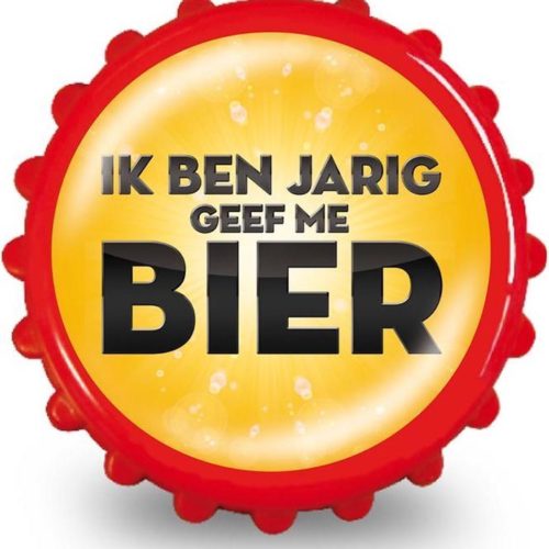 Grappige Verjaardagsflesopener: "Ik ben jarig, geef me bier!"