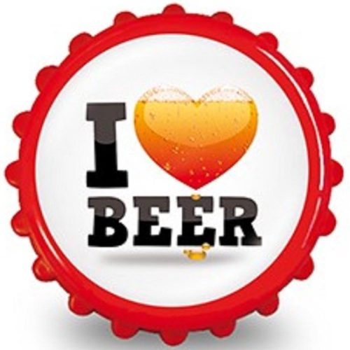 I Love Beer - Flesopener - Rood Kunststof met Magneet