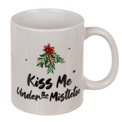 Kerst mok Kiss me under the mistletoe