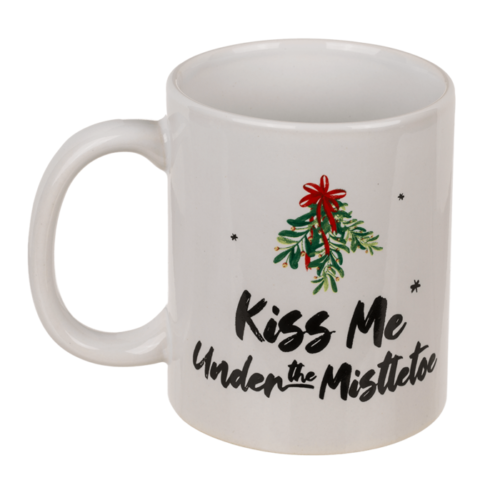 Kerst mok Kiss me under the mistletoe
