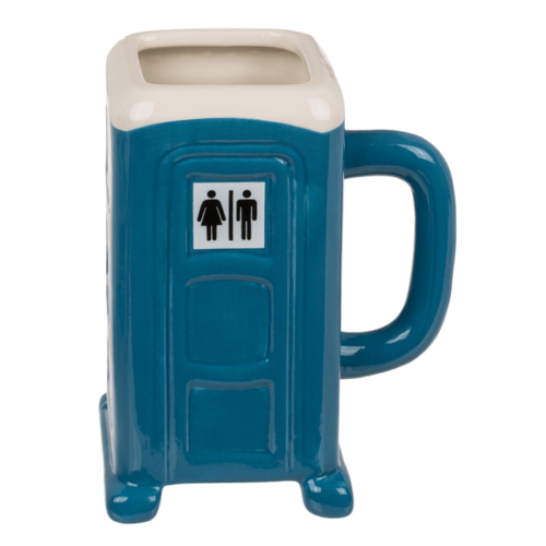 Mok toilet dixi porta potty lichtblauw