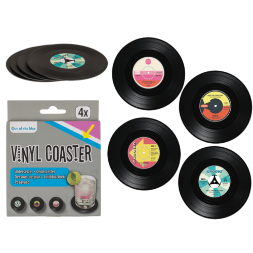 Ronde onderzetters vinyl muziek lp