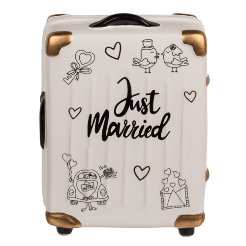 Spaarpot vakantie trolley Just married voor bruiloft