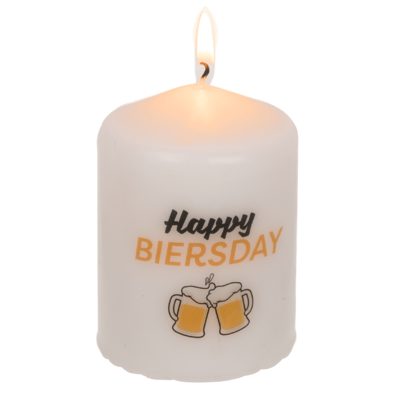 Verjaardagskaars met tekst Happy Biersday