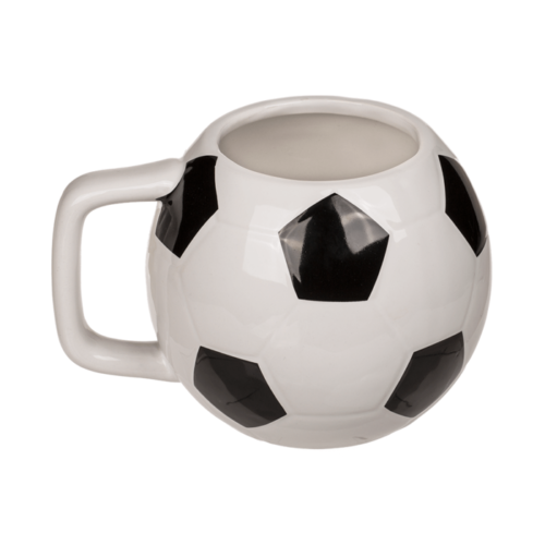 Voetbalmok - beker rond en zwart wit