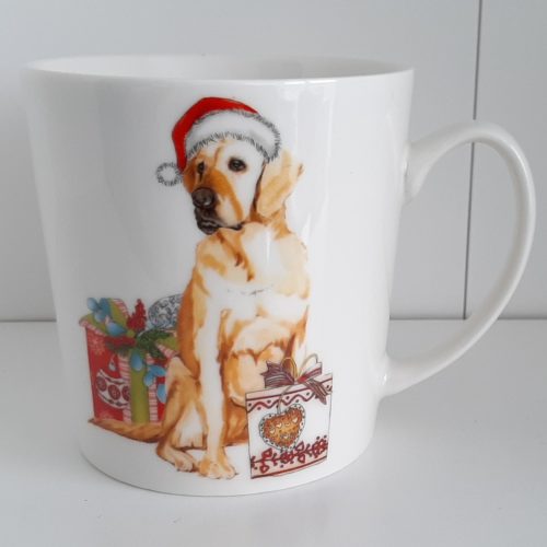 Jumbo kerst mok met Golden Retriever print