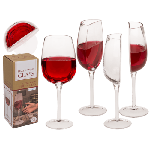 Half wijnglas een grappig cadeau idee voor de wijnliefhebber