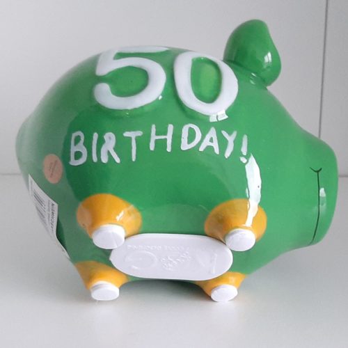 Spaarvarken 50 jaar groen