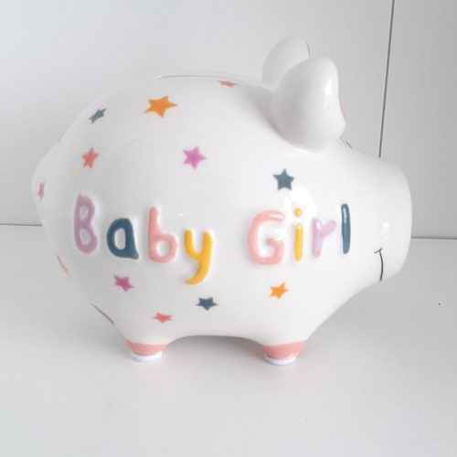 Spaarvarken kraam cadeau Baby girl