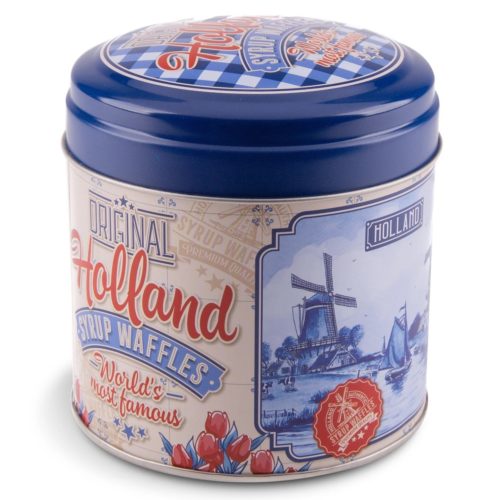 Stroopwafel blik Holland, Delftsblauw en rood