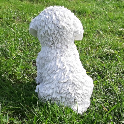 Beeldje Bichon puppy wit 15 cm hoog