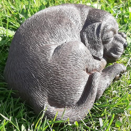 Beeldje Labrador puppy bruin slapend 15cm